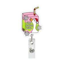 1pc Acrylic Retractable Name Badge Reel With Christmas Theme Video Tape, Christmas Cake And Scented Candle Pattern | Suitable For Teachers, Doctors And Nurses | Office Gift | Acrylic Name Badge Holder - Multicolor - View 20
