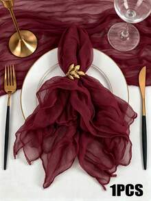 Bohemian Style Burgundy Gauze Napkins, Washable And Reusable, Large Capacity, Suitable For Autumn Dinner, Wedding Party, Home Decor, Thanksgiving, Baby Shower, Birthday Decoration - Multicolor - View 9