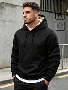 1pc Men's Sports Casual Sweatshirt, Long Sleeve Pullover Sweatshirt, Sports Casual Winter Commute Long Sleeve Top - Black - View 1