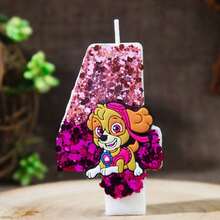 Paw Patrol Creative Dog Team Cartoon Sky Sequin Number Candles 0-9, Birthday Cake Decoration Candles Party - Multicolor - View 37