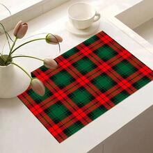 1pc Christmas Red Striped Pattern, Kitchen Countertop Absorbent Drying Mat, Coffee Machine Mat, Pour Over Coffee Pot Mat, Dish Drainer Mat, Non-Slip Heat-Resistant Kitchen Mat, Table Mat, Breakfast Mat, Washing Machine Mat, Home Kitchen Dining Table Coffee Shop Bar Decor Mat, Holiday Party Housewarming Gift - Multicolor - View 13