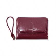 Cartera con cremallera plateada, bolso de mano con múltiples compartimentos, ventana para foto y bolsillo para monedas - Multicolor - Ver 13