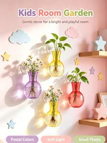 Window-Mounted Hydroponic Plant Station, Purple PVC Spherical Vase With Suction Cups, No-Drill Hanging Plastic Plant Container For Office And Home Decor - A - View 5