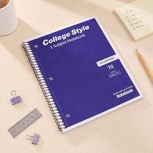 70 Sheets Lined Notebook, Multi-Color Options, Large Size Vintage Style Tear-Off Loose-Leaf Notebook, 8*10.5inch, Student Daily Study Notes Register, Back To School Essential Large Notebook - Multicolor - View 3