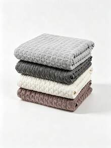 1/2/4pcs Plaid Kitchen Towels, Square Dish Cloths, Solid Color, Highly Absorbent And Durable, Suitable For Tableware And Countertops, Ideal For Drying Dishes And Hands - Multicolor - View 9