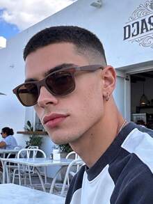 1 Pair Small Square Frame Minimalist Men's Glasses, Casual Fashion Personalized Outdoor Travel Street Style - Multicolor - View 9
