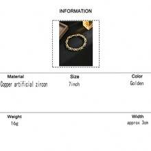 KMT 1pc Copper Inlaid Artificial Zirconia Creative Round Ring Infinity Symbol Women's Bracelet, Exquisite Design With Luxury Texture, Adds Elegance And Sophistication To Your Outfit - Infinity Symbol - View 10