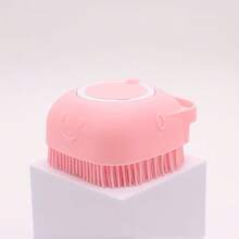 1pc Summer Pet Bath Brush, Silicone Massage Rubber Grooming Tool With Shampoo Storage, Suitable For Dogs And Cats - Multicolor - View 9