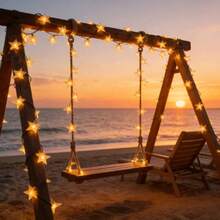 Warm Solar Star String Lights, 5M20LED, 7M50LED, 12M100LED Options, Exquisite 3D Five-Pointed Star Beads With Delicate Ice-Cracked Texture, Transparent Star Shell With Premium Texture, Soft Warm Light Glows From Within, Romantic Dreamy Atmosphere, Solar Powered, Automatic Sunlight Absorption And Energy Storage, Smart Light Control Sensor, Auto-On At Dusk, No Wiring, Zero Electricity Cost - Solar Star String Lights - View 12