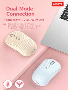 Lenovo N306 Wireless Mouse, Bluetooth 2.4G Dual-Mode Connection, Type-C Rechargeable, 3-Level Adjustable DPI, Portable Mouse For Laptop, Desktop, Office And Home Use - View 1