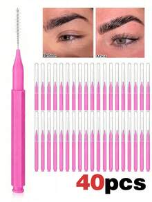 5/20/50/100/200pcs Multi-Function Mini Eyelash Curlers, 2-In-1 Flexible Eyelash & Eyebrow Brushes, Portable Eyelash Extension & Eyebrow Styling Cleaning Reusable Beauty Tools - Rose Red - View 13