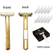 Men's Razor Kit With 150 Edge Blades, Classic Reusable Metal Shaver For Smooth Close Shaving, Beard And Face Grooming Gift Set For Men - Multi-color - View 13