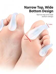 Gel Toe Separators - Soft & Comfortable I-Shaped Design, Suitable For Overlapping Toes, Minimalist Foot Accessory, Portable, Day & Night Use, Unisex, 3.99cm + 4.98cm, Transparent Blue - Multiple Styles - View 5
