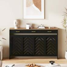 Radiator Cover With Drawers, Wooden Radiator Shelf Pipe Covers Cabinet For Living Room Bedroom Hallway - Black + Wood Grain - View 1