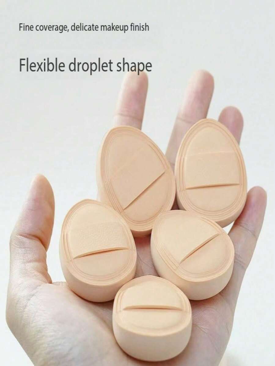 5/3/1pc Small Milk Cotton Marshmallow Thickened Powder Puff, 0.1mm Fine Hole Fingertip Powder Pad, Good Fit Without Absorbing Powder, Precise Concealing For Detail Areas, Suitable For Under Eyes, Nose Creases And Eye Corners - Multicolor - View 1