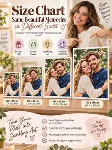 Custom Acrylic Diamond Painting Kit Personalized Photo Portrait Square Round Diamond DIY Diamond Art Wall Decor Gift - Multicolor - View 4