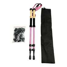 Adjustable Trekking Poles Lightweight Hiking Sticks Hiking Poles - Pink - View 4