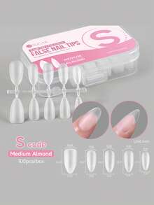UR SUGAR 100Pcs Full Cover Press On Nail Tips Medium Almond Short Coffin False Nail Soak Off Gel Nail Extension Tips Capsule - Clear - View 15