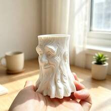 Face Tree Stump Pen Holder Ornament, Size 3.15inch * 2.56inch * 2.6inch, Desktop Stationery Storage Ornament, Office Desk Decor Ornament - 1PC - View 5
