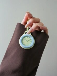 New Round Hanging Watch Creative Quartz Watch Fashion Versatile Backpack Bag Decoration Pendant Portable Small Clock - one-size - View 7