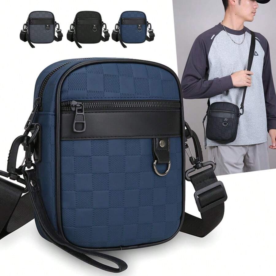 1pc New Men's Crossbody Bag Shoulder Bag Casual Fashion Multifunctional Phone Bag Lightweight Small Square Bag