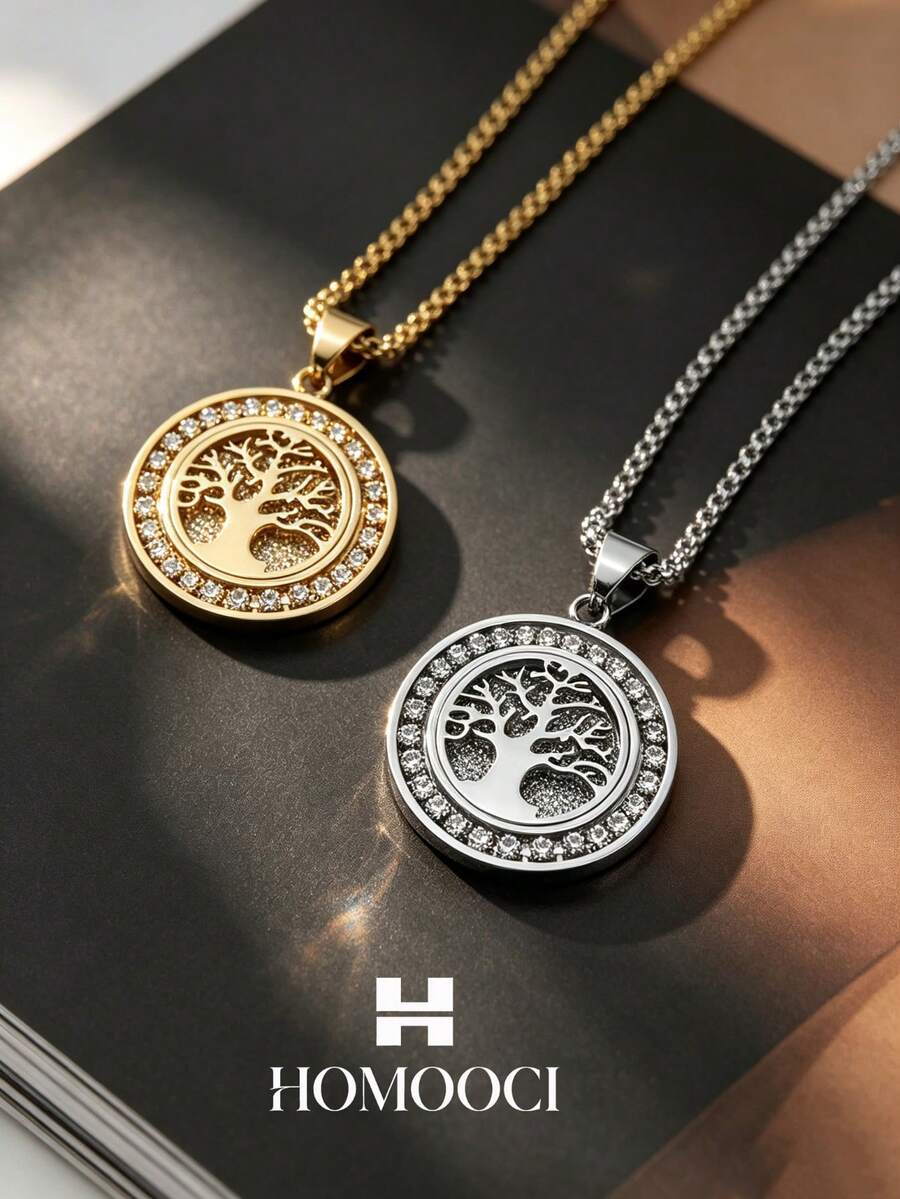 Vintage Exquisite Tree Of Life Pendant Necklace, Personalized Design Casual Women's Fashion Necklace, Multi-Functional Birthday, Christmas Party Jewelry Gift