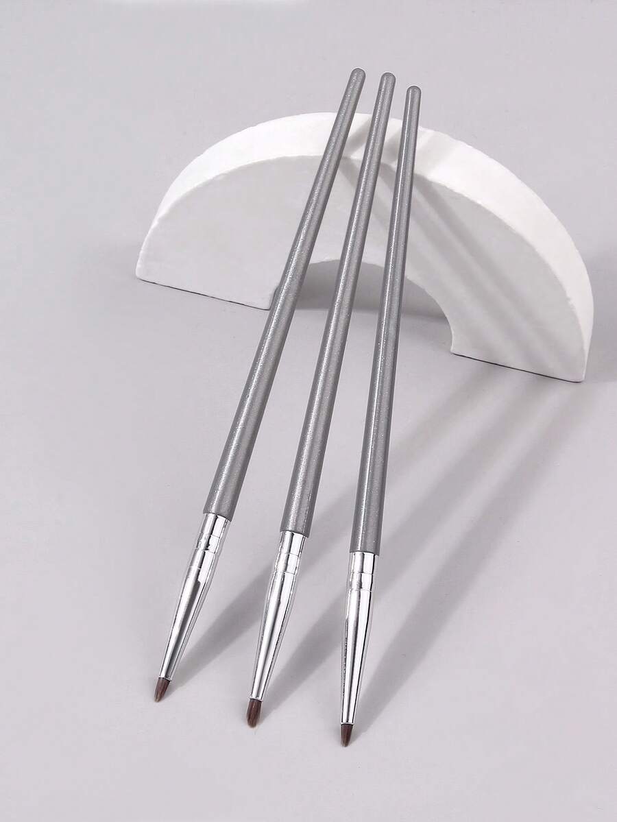 3Pcs Precision Eyeliner & Lip Makeup Brush Set,Multi-Purpose Cosmetic Brushes For Lip Liner, Lipstick Outline And Eyeliner, Precise Detail Application For Daily Makeup