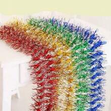 1pc Christmas Tree Decoration Tinsel Garland, Shiny Fluffy Metallic Wire Wreath, Suitable For Christmas Party, Home Decor, Porch, Window And Holiday Decoration - Multicolor - View 4