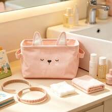 Cute Cartoon Animal Storage Basket, Desktop Organizer Box, Desk Stationery And Bookshelf Storage Box, Wardrobe Miscellaneous Storage Box, Underwear Divider Storage Box, Storage Box, Foldable Miscellaneous Storage Box, Built-In Waterproof Coating, Cartoon Desktop Frame Miscellaneous Cosmetics Storage Box, Stationery Storage Basket, Cute 4 Colors With Ears Desktop Box - Multicolor - View 14