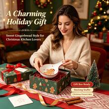 Christmas Gingerbread Themed Ceramic Spoon Rest, Suitable For Holiday Parties, Restaurants And Hotels, Can Hold Spoons, Soup Ladles And Spoons, Keeps Countertop Clean, Christmas Kitchen Decor And Warm Holiday Tabletop Decoration For Winter Family Gatherings - View 2