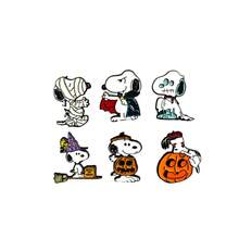 SNOOPY 1 قطعة دبوس معدني مطلي بالمينا بتصميم كرتوني كلاسيكي لسنووبي مع قرع الهالوين، إكسسوار قرطاسية، ديكور للعطلات، هدية هالوين (نمط عشوائي) - متعدد الألوان - مشاهدة 4