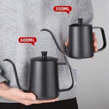 350ml/600ml Stainless Steel Coated Coffee Pour Over Kettle - Black - View 2