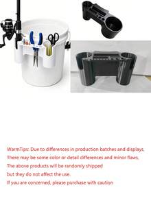 Clip-On Fishing Rod And Tackle Storage Rack, Bucket-Style Fishing Rod Holder With Buckle Storage Rack, Equipped With Clip-On Fishing Rod Holder, Tool Slot, Pliers Holder And Tackle Hole, Fishing Bucket Not Included, Suitable For Fishing Enthusiasts - Multicolor - View 9