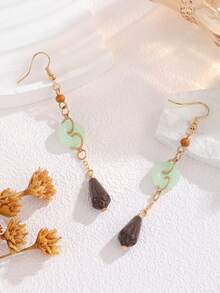 1 Pair Autumn/Winter New Vintage Long Geometric Water Drop Tassel Earrings, Unique Niche Design, Sophisticated And Versatile Delicate Earrings For Women, Suitable For Daily Wear - Earring - View 3
