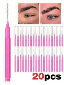 5/20/50/100/200pcs Multi-Function Mini Eyelash Curlers, 2-In-1 Flexible Eyelash & Eyebrow Brushes, Portable Eyelash Extension & Eyebrow Styling Cleaning Reusable Beauty Tools - Rose Red - View 11