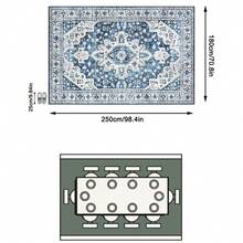 1PC Classic Blue & White Vintage Persian Pattern Bohemian Style Faux Wool Rectangular Area Rug, Distressed Mottled Details, Machine Washable, Suitable For Living Room Bedroom Home Decor, All Season Use, Aesthetic Home Decor - Multicolor - View 18
