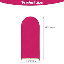 Kain Backdrop Lengkung Merah Mawar 2 pcs dari Bahan Spandex, Ukuran 5ft, 6ft, 6.6ft, 7.2ft, Penutup Arch Pernikahan, Kain Latar Kubah untuk Dekorasi Bingkai Arch Pesta Ulang Tahun dan Pernikahan (Bingkai Arch Tidak Termasuk, Hanya Kain Backdrop) - View 10