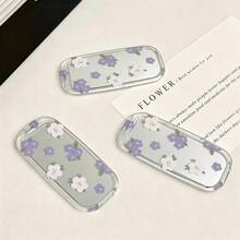 Foldable Makeup Mirror Phone Stand, Cute Flower Design, Lightweight And Portable, Suitable For Smartphone Back, Portable Phone Stand, Compatible With Various Phone Models - Multicolor - View 3