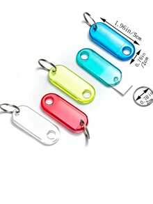 1pc/10pcs Transparent Colorful Keychain With Large Opening Ring, Key Organizer Storage Label Tag - Multicolor - View 3