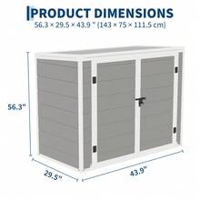 42 Cu Ft Resin Outdoor Storage Outdoor Storage Unit – Lockable, Weatherproof & UV-Protected Horizontal Cabinet For Trash Cans, Garden Tools, Patio & Pool Accessories - A - View 2