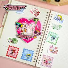 THE POWERPUFF GIRLS 20pcs Cute Anime Sticker Set. Vibrant Colors, Fun Designs, Featuring Characters Like Bubble, Flower And Fluffy. Suitable For School Supplies, Scrapbooking, DIY Projects, And A Great Gift For Anime Fans. - Multicolor - View 2