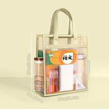HUAJIE Student Clear Mesh Tutoring Hand Tote Bag Reinforced Handle With Side Mesh Pocket, Large Capacity For Books Papers Stationery, Exam‑Friendly School Carry Bag - Single Piece - View 10