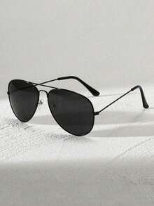 1pc Metal Frog Mirror Fashion Men's And Women's Summer Beach Glasses - Black - View 2