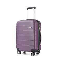 Travel Luggage Set 3 Piece Hard Shell Suitcase With Spinner Wheels TSA Lock Cabin Carry On 20 Inch 24 Inch Medium 28 Inch Large ABS+PC Case Purple - Purple - View 14