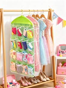 1pc 16-Pocket Transparent Over-The-Door Hanging Storage Organizer, Suitable For Shoes And Accessories, Portable, Multi-Material Structure, Dorm Essential, College Travel Must-Have, Closet Storage Organizer - Multicolor - View 2