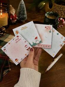 4 Styles Christmas Sticky Notes, 80 Sheets Per Pad, 320 Sheets Total, Santa Snowman Gingerbread & Holiday Pattern Memo Pads For Notes, Reminders, Journaling, Office, Desk & Christmas Stationery - one-size - View 4