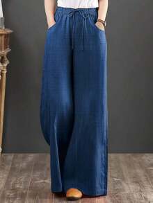 Women Pants - Royal Blue - View 1