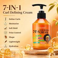 WOZUTUNT 280ml 7-In-1 Curling Defining Cream For Curly, Dry Wet Hair Non-Greasy, Moisturizing, Nourishing, Smoothing,Frizz-Free With 9-Row Brush - W-280-curl-define-cream-brush - View 2