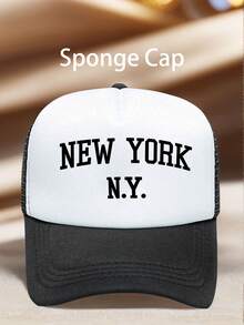 1pc Men's Hats NY Printed Hats For Men Adjustable Design UV Protection Perfect For Outdoor Activities Hiking Running And Everyday Wear-A Perfect Gift - Multicolor - View 2