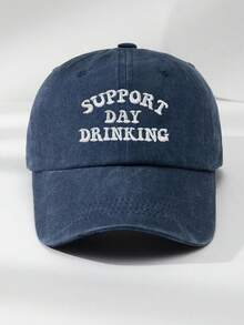 1件女款 SUPPORT DAY 刺繡戶外休閒時尚可調尺寸防曬熱門復古街頭風個性化四季水洗棒球帽，適合日常配戴 - 支援刺繡 - 查看 19